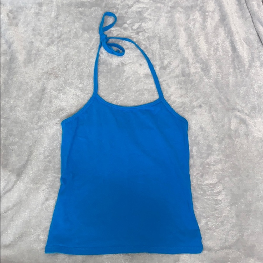 SUPER CUTE BLUE HALTER TOP ! 💙 SIZE : XS